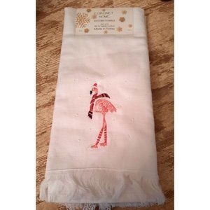NWT Flamingo Santa Hand Dish Towels